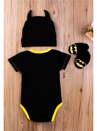 Детский костюм тройка бодик + шапочка + пинетки Batman